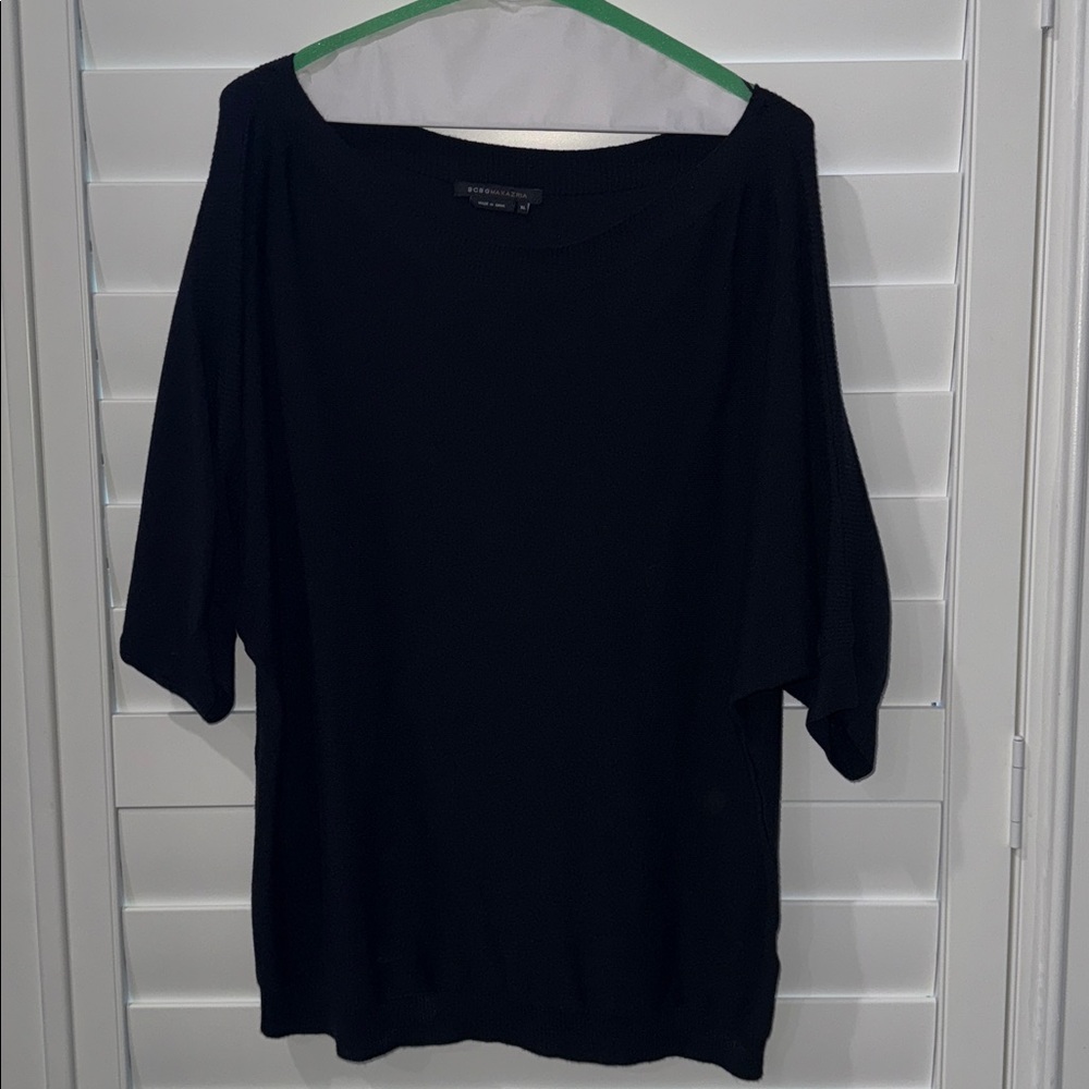 BCBG MAXAZRIA Black Oversized Top-XL
